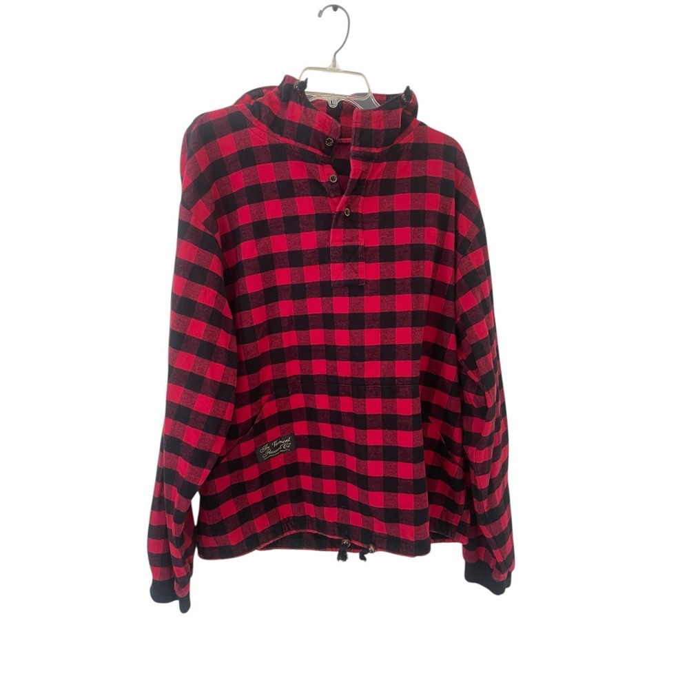 The Vermont Flannel Company Hooded Flannel Pullover Red Buffalo XL Gorpcore